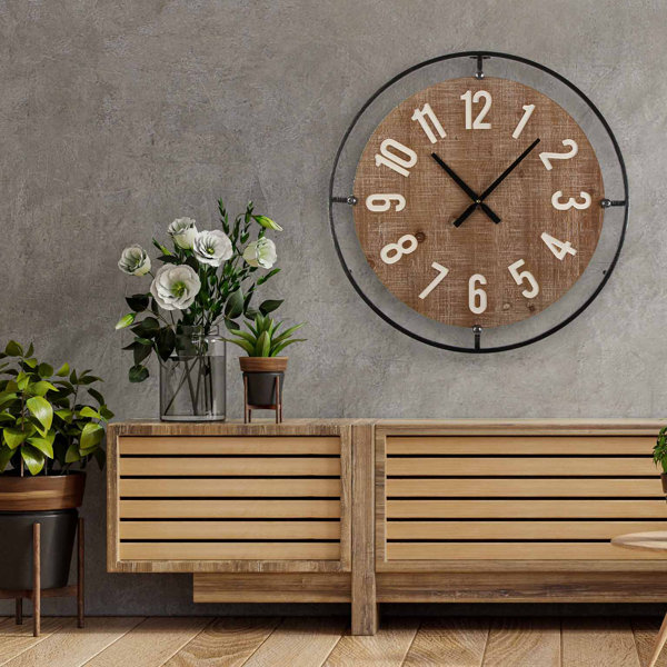 Brambly Cottage Swansboro Wood Wall Clock Wayfair.co.uk